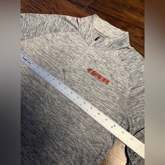 NFL San Francisco 49ers 1/4 Zip Lightweight Pullover Sweater Men Medium Gray - Picture 3 of 7